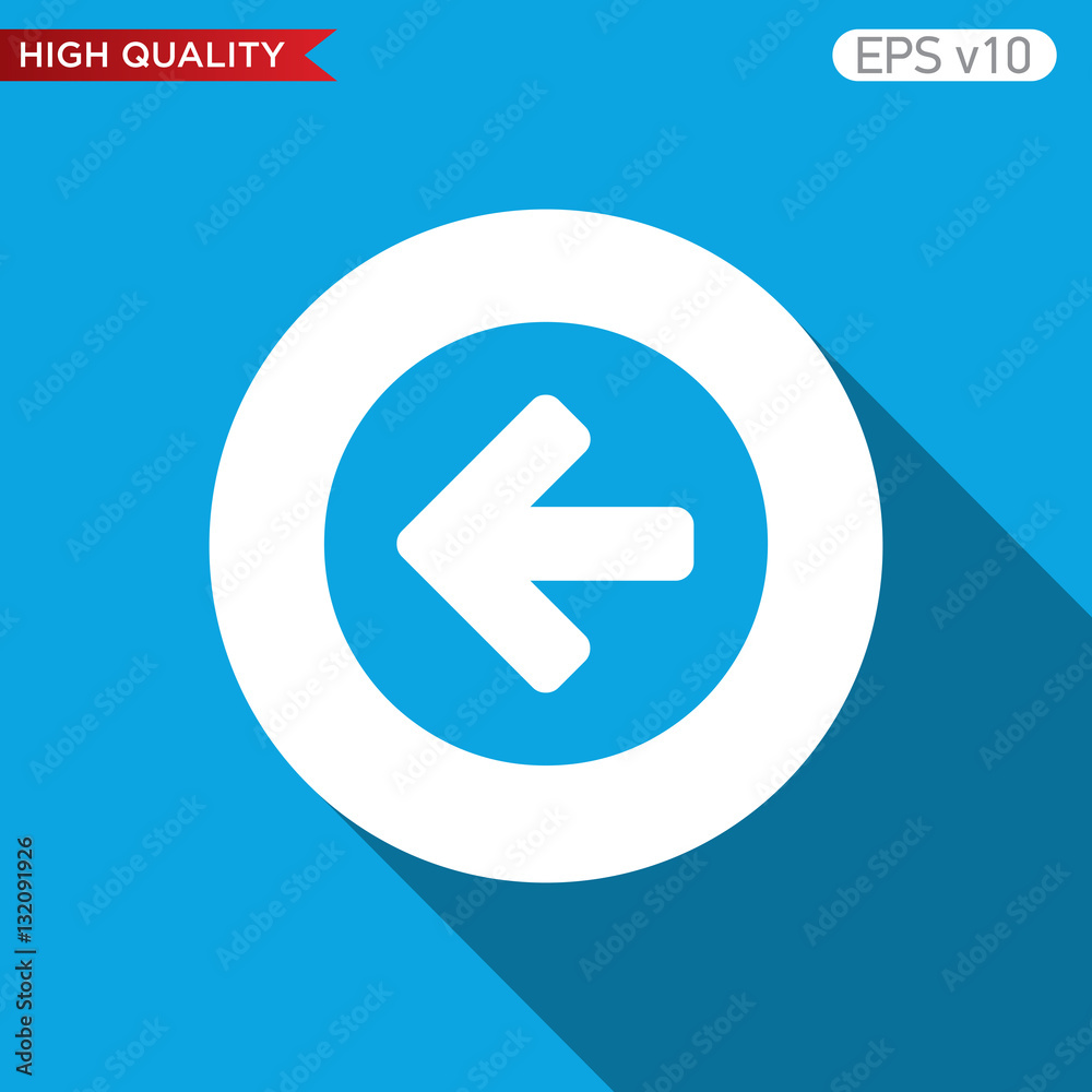 Colored icon of left arrow with background Colored icon of left arrow with background