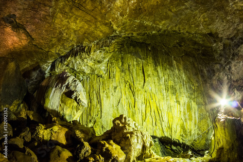 Scene from Ialomita cave, near Padina plateau, Bucegi, Romania