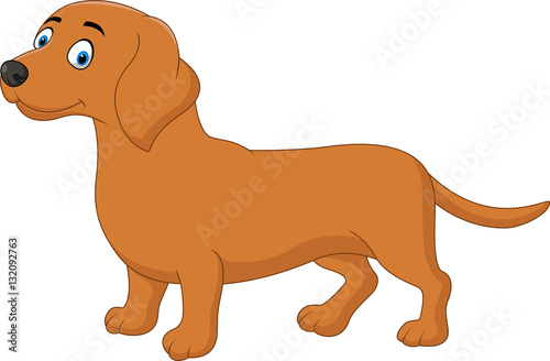 Cartoon happy dachshund dog