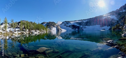 Beautiful clear alpine lake. Enchantment lakes basin. Leavenworth. Seattle. WA. United States. 