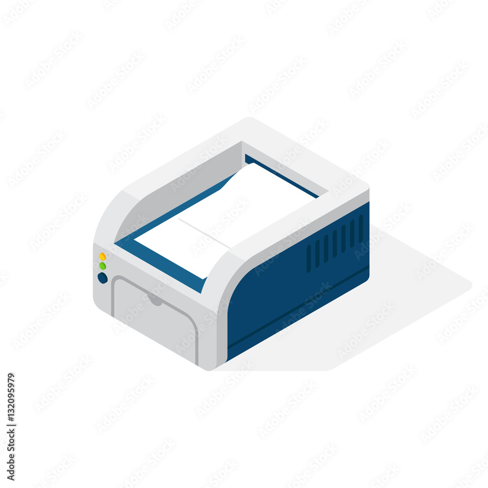 Realistic printer vector isometric illustration. Realistic printer vector isometric illustration.