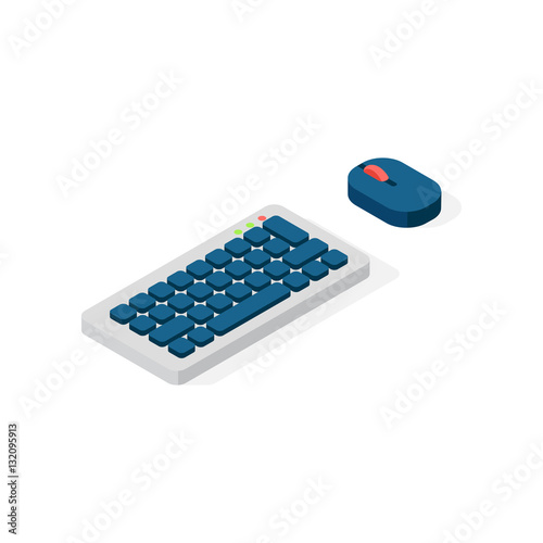 Computer keyboard vector flat icon.