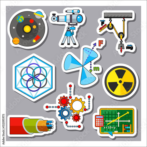 Edication science icon set