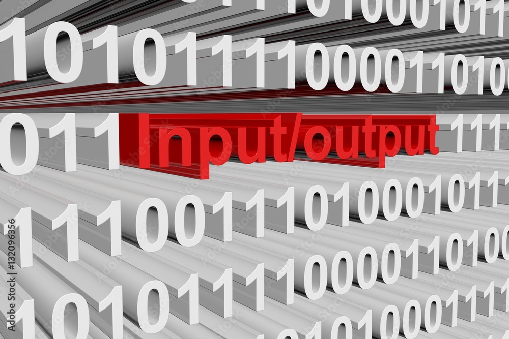 Input output in binary code, 3D illustration Stock-Illustration | Adobe ...