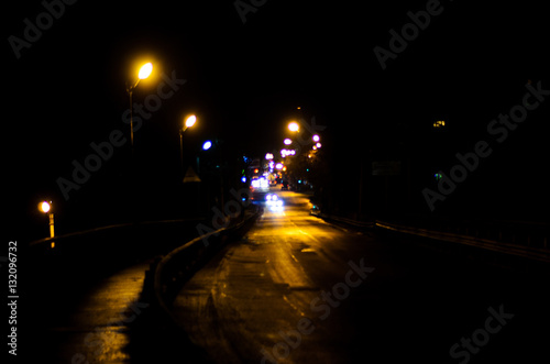 Blurred background of the city lights