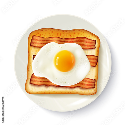 Breakfast Sandwich Top View Realistic Image 