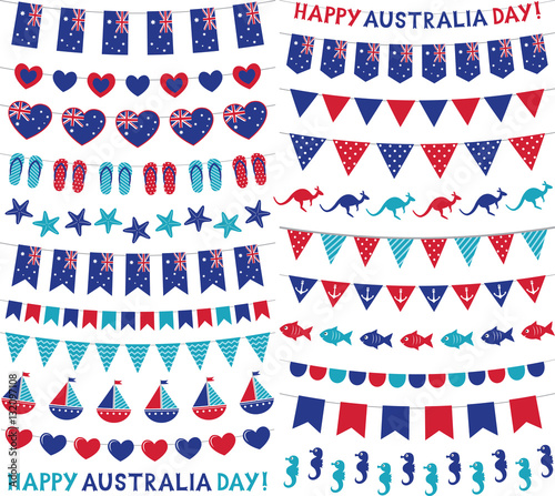 Bunting decoration set for Australia Day