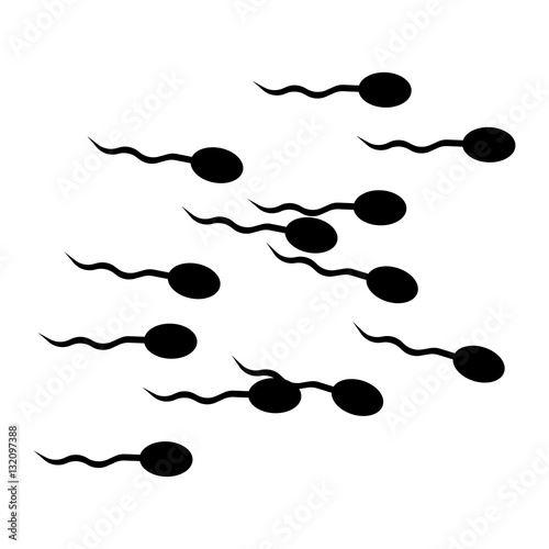 Several spermatozoon icon - Rounded glyph style - Black filled