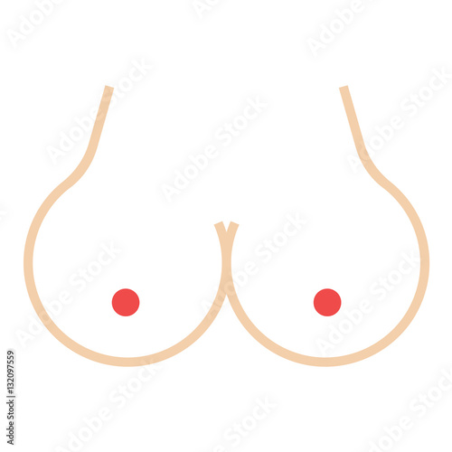 Boobs icon - glyph style - pink and red