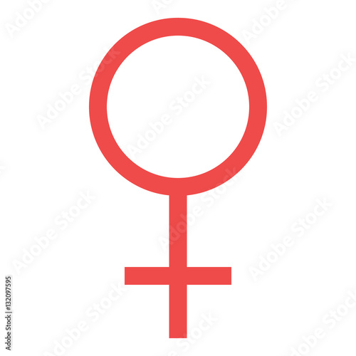 Female symbol icon - glyph style - Red