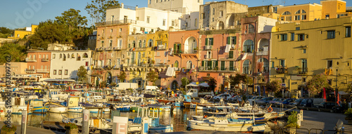 Amazing panorama of Procida island, Italy