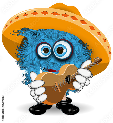 Blue Monster in Sombrero