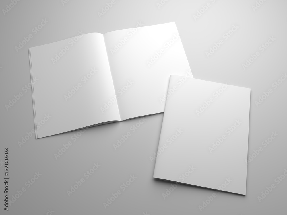 Blank 3D illustration magazines mockup Blank 3D illustration magazines mockup