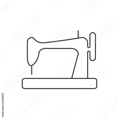 Sewing machine icon or logo line art style.