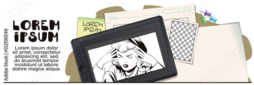 Upset woman grabbed hands behind her head.