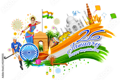 India background showing its incredible culture and diversity with monument, dance festival