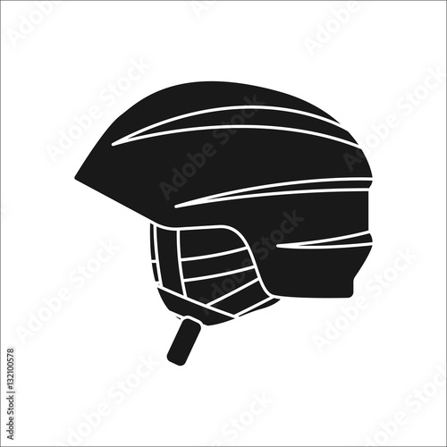Snowboard skiing helmet symbol silhouette icon on background