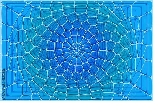 Abstract tile composition with ceramic geometric shapes in space. Abstract 3d fractals. Voronoi background. Stock vector esp 10