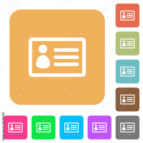 ID card rounded square flat icons