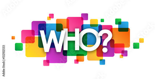 "WHO?" Vector Overlapping Letters Icon