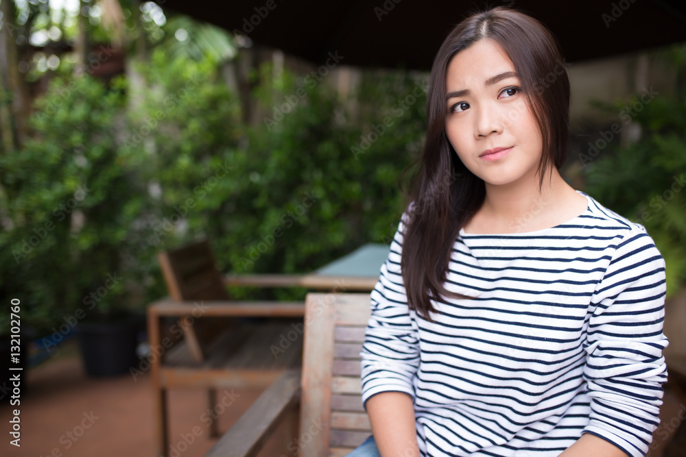 Woman so sad at coffee shop