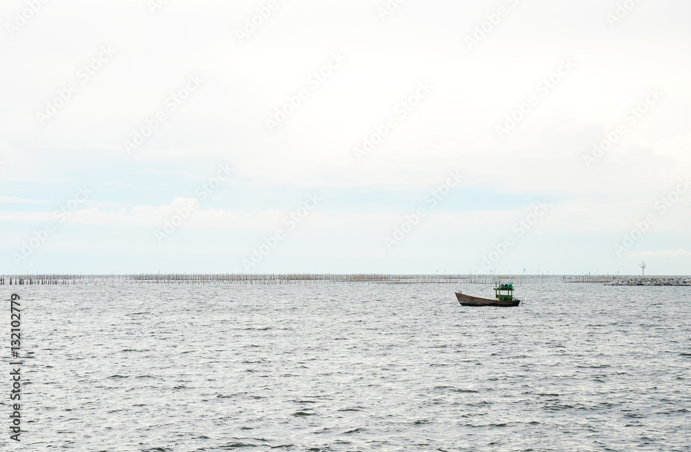 Traditional fishing boat in the sea