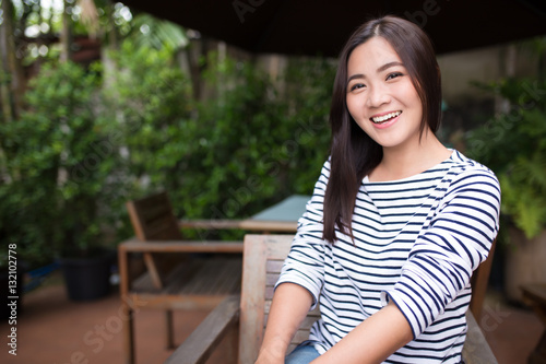 Woman take a break at coffee shop