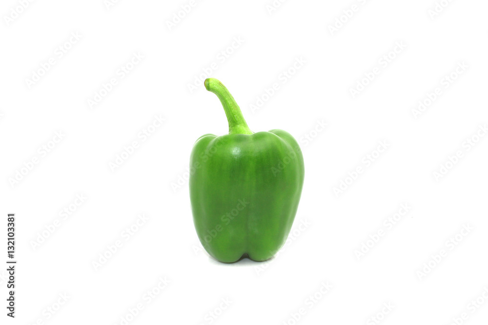 Green paprika on isolated white background Green paprika on isolated white background