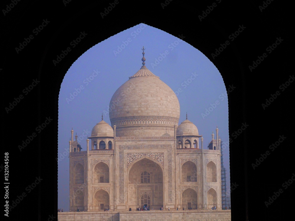 Entrance view on the modern world's wonder : The Taj Mahal