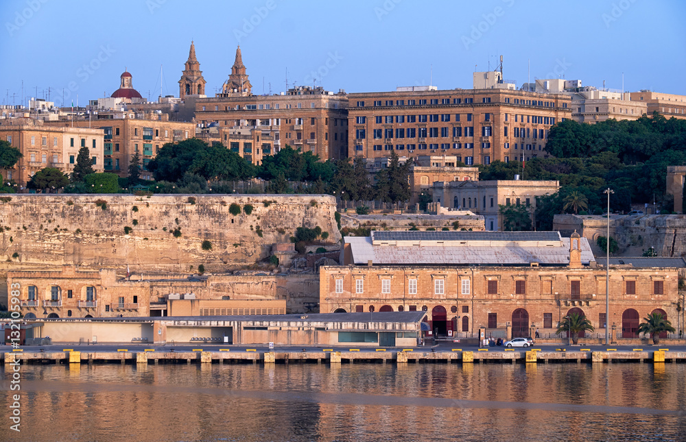 The view of Valletta capital city in the early morning. Malta The view of Valletta capital city in the early morning. Malta