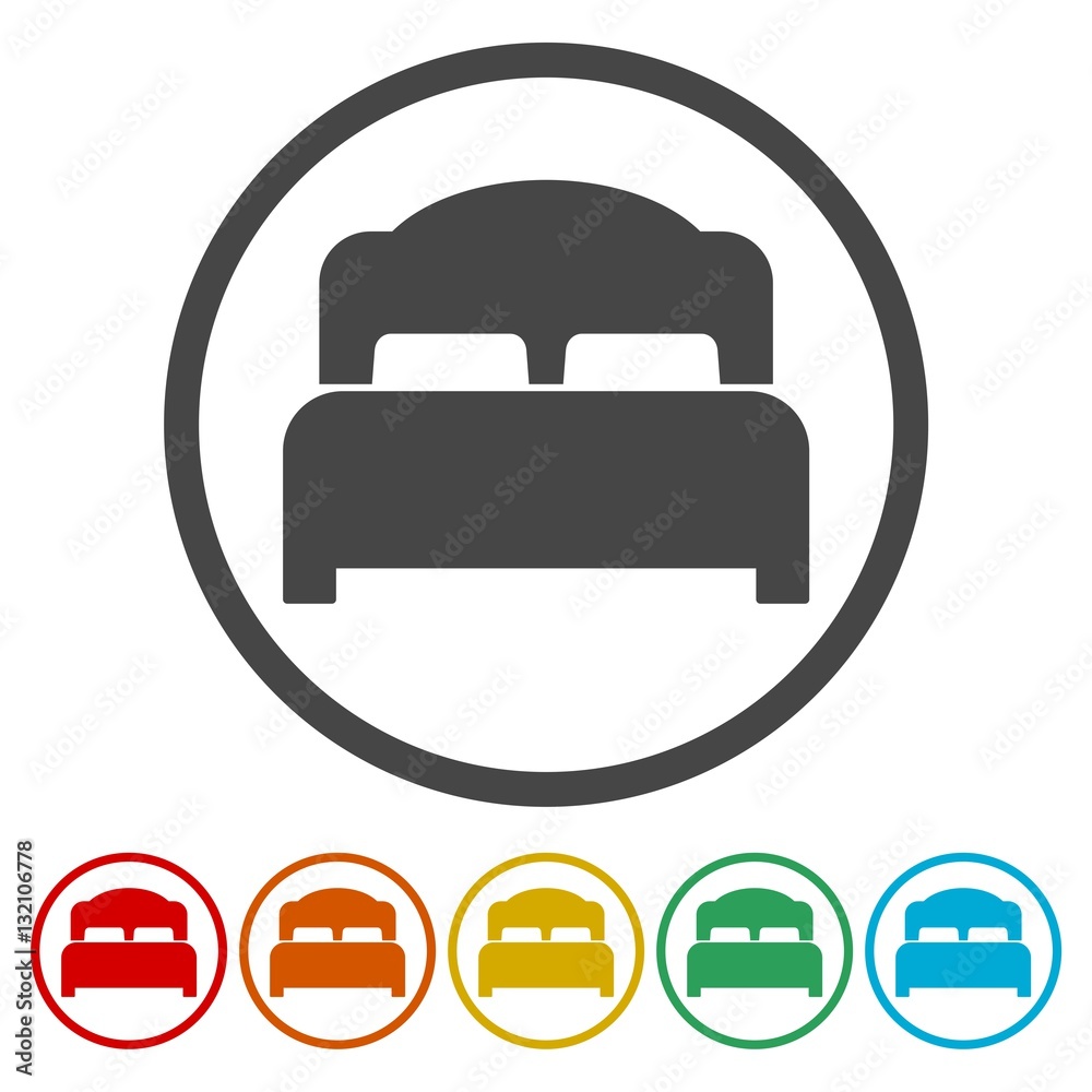Bed Icon, Vector black bed icon Bed Icon, Vector black bed icon