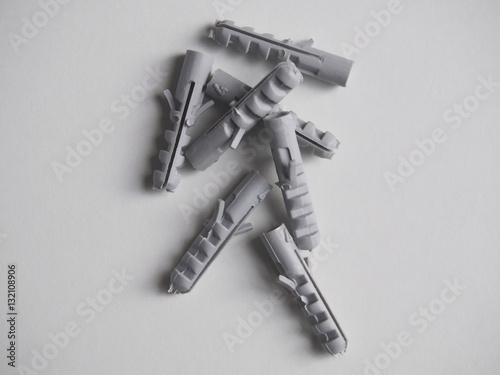 Quadro su tela Grey nylon plug on white background