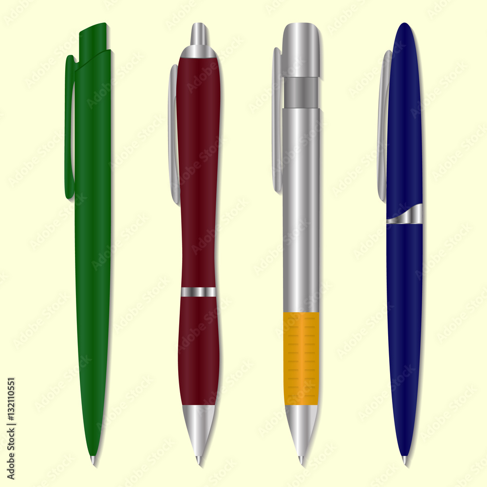 Set of colored pens. Set of colored pens.