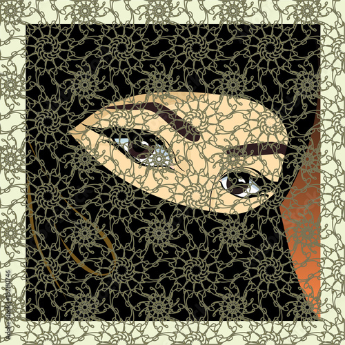 Eastern woman behind the window