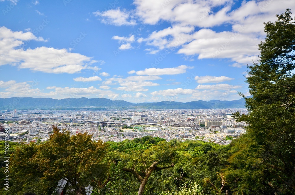 Picturesque View of Downtown Kyoto on a Clear Day