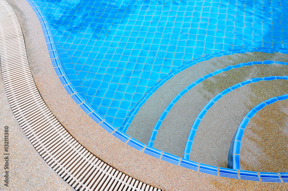 Steps in swimming pool