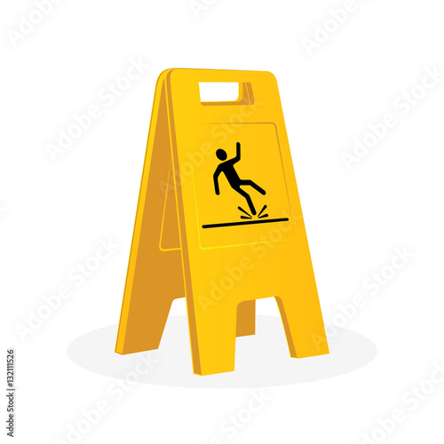 Wet floor sign, falling man.