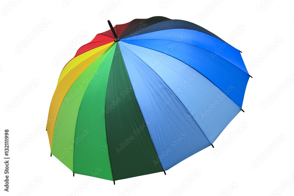 rainbow umbrella red green blue yellow orange purple black color