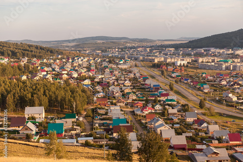 Учалы. Республика Башкортостан. Вид с горы на небольшой городок photo