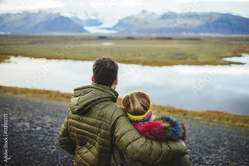 Couple Looking at Mountains