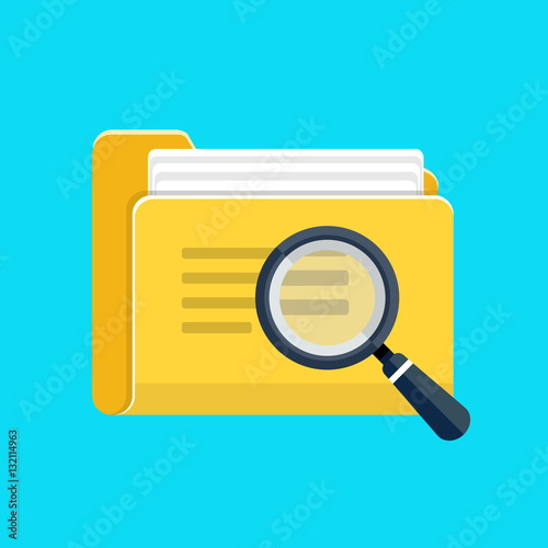 File folder directory and magnifying glass icon