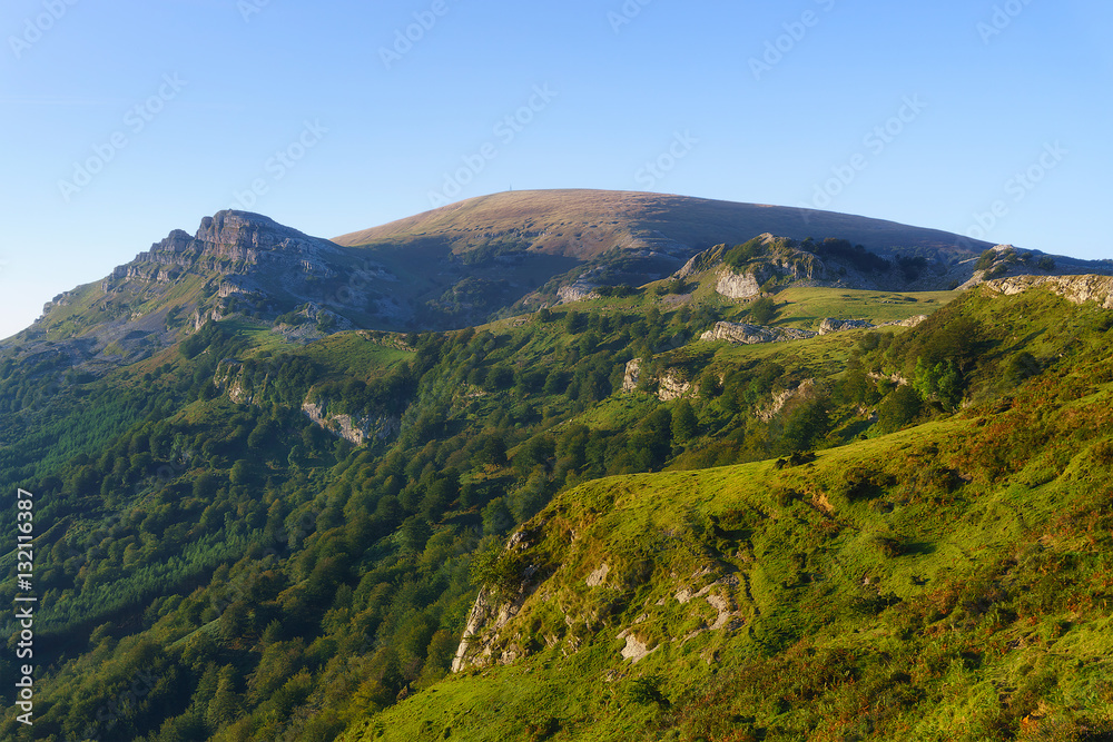 gorbea mountain on sunny day