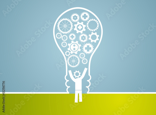 idea concept - bulb consist of gears
