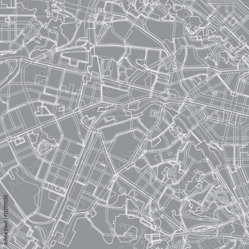 gray - white vector map of Kiev. City plan Kiev