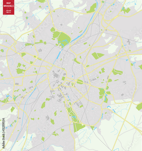 vector map of Brussels  Belgium. City plan Brussels