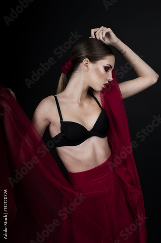 High fashion look.glamor closeup beauty portrait of beautiful Ca