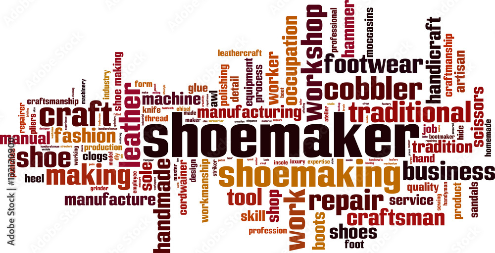 Shoemaker word cloud concept. Vector illustration Shoemaker word cloud concept. Vector illustration