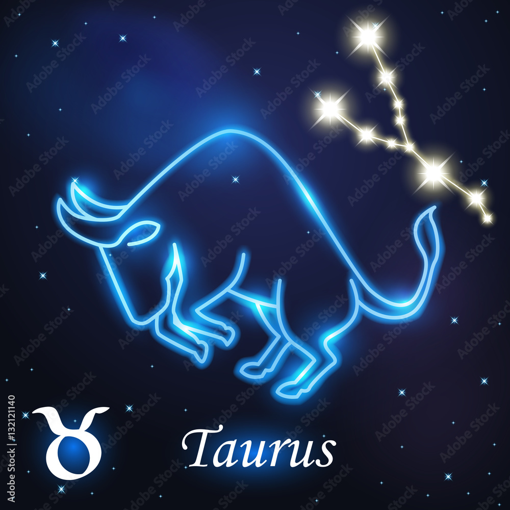 Light symbol of bull to Taurus of zodiac and horoscope concept Stock ...