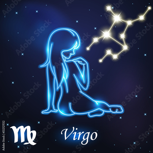 Light symbol of women to Virgo of zodiac and horoscope concept