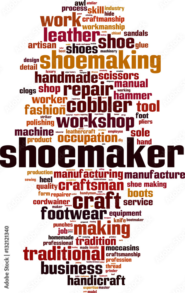 Obraz premium Shoemaker word cloud concept. Vector illustration